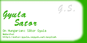 gyula sator business card