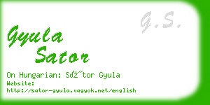 gyula sator business card